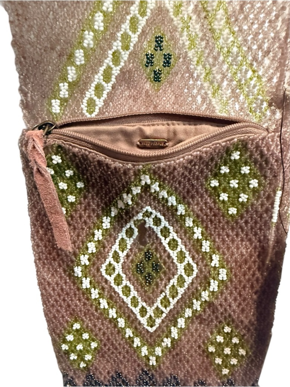 NWT Free People Bella Beaded Fringe Bag Pixie Dust Festival Boho Crossbody - Picture 4 of 7